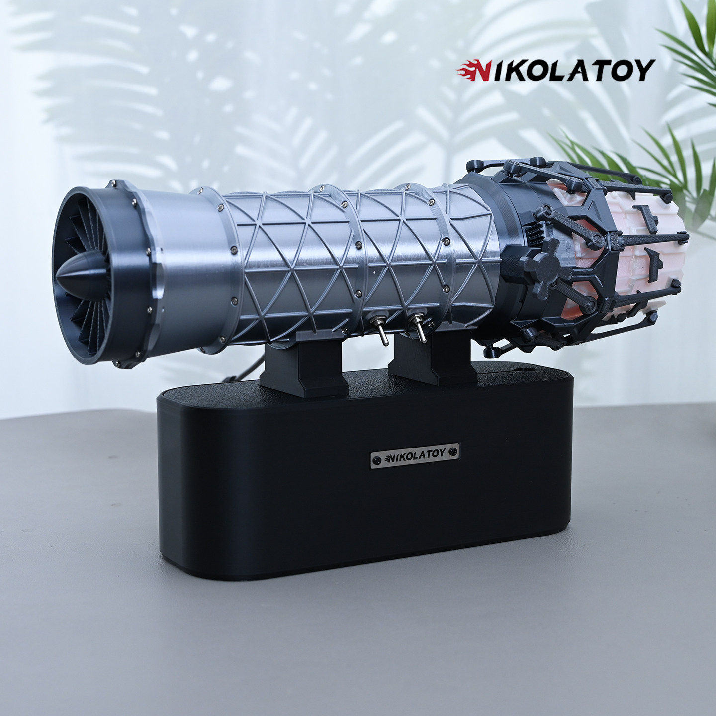Office Tech Gifts For Men - NIKOLATOY ターボファンエンジンモデル ベクターノズル タービンスプレー加湿器 オフィスデスクトップオーナメント クリエイティブテックギフト