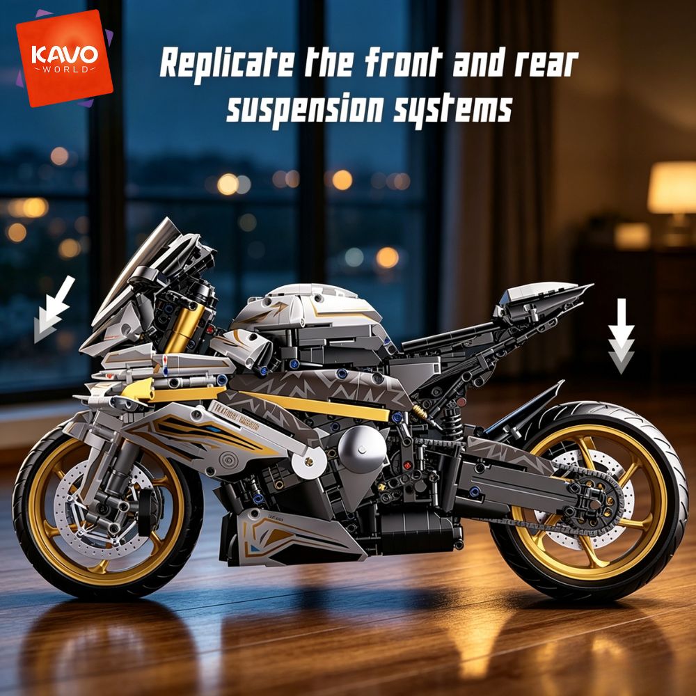 KAVOWORLD 1:5 大型スポーツバイク組み立てブロッ - Office Tech Gifts For Men のレビューと価格
